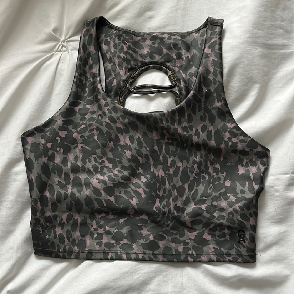 Good American leopard/ camo workout tank size 2